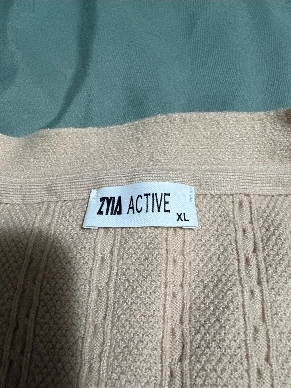 Zyia Active Women’s Long Open-Front Cable Cardigan Sweater - Beige